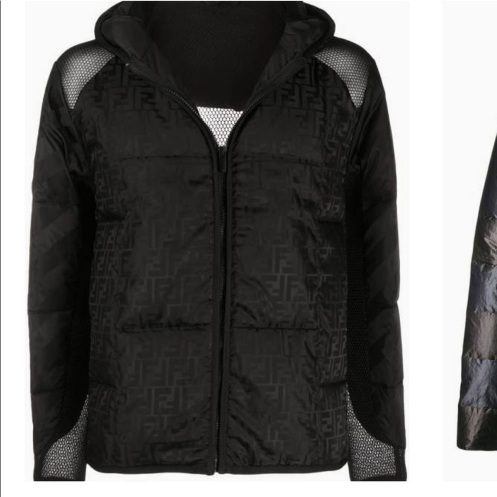 FENDI UNISEX JACKET Fendi motif print black jacket